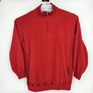 Vintage Polo Ralph‎ Lauren Quarter Zip Mens XLT Sweater Red Casual Qzip